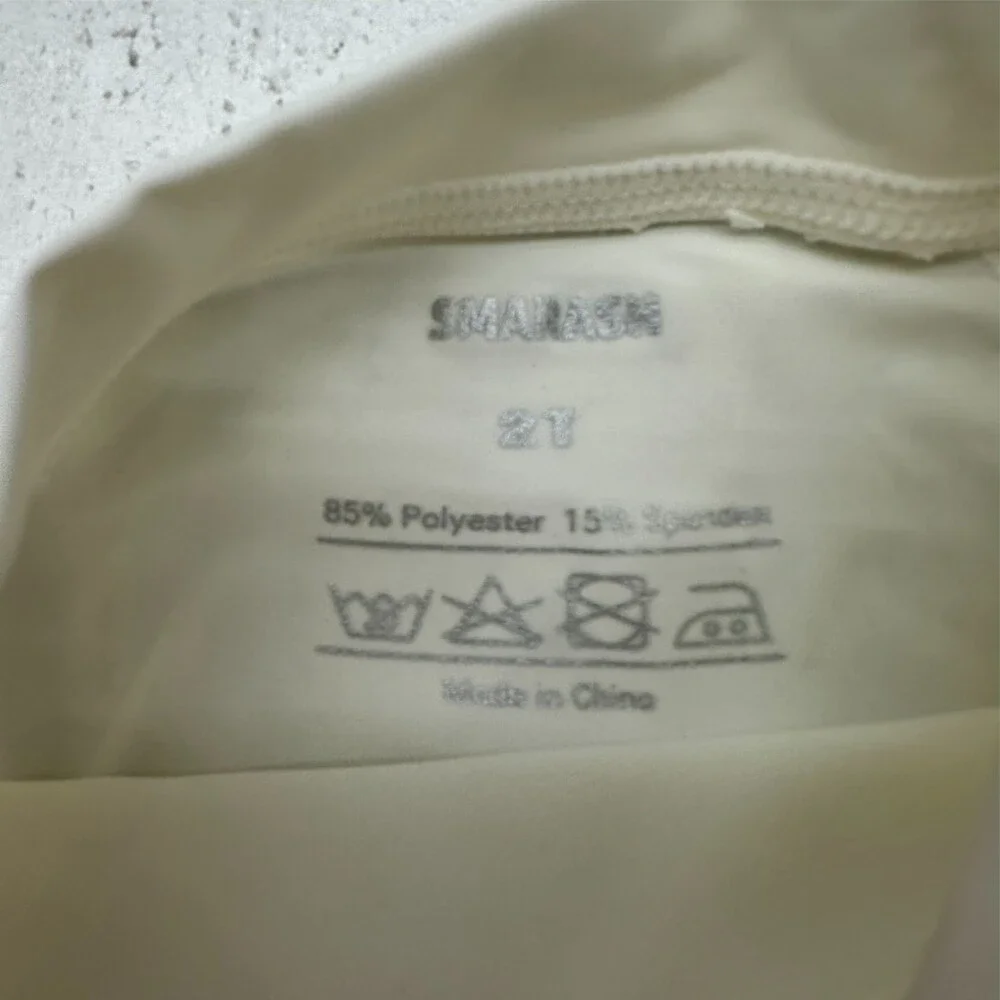 Smarasn White Long Sleeve High Neck Rash Guard Basic Swim Shirt Boys Size 2T NEW